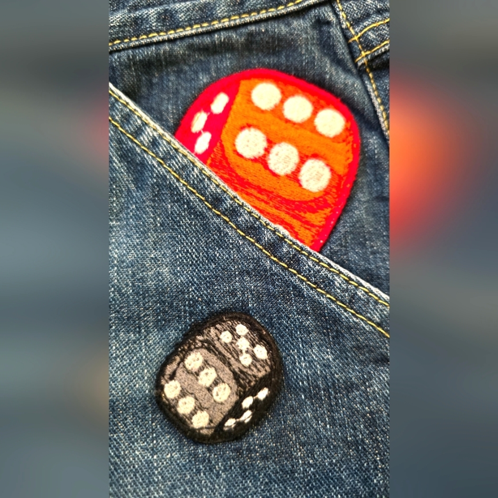 See By Chloe RARE Vintage Flare Jeans Embroidered w/ Dice- NWOT - Picture 8 of 16